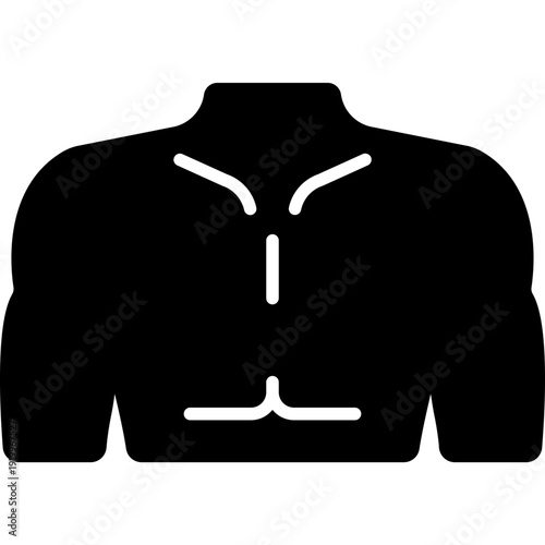 Body Builder Fitness Muscle Fill Icon: Strong Man Athlete