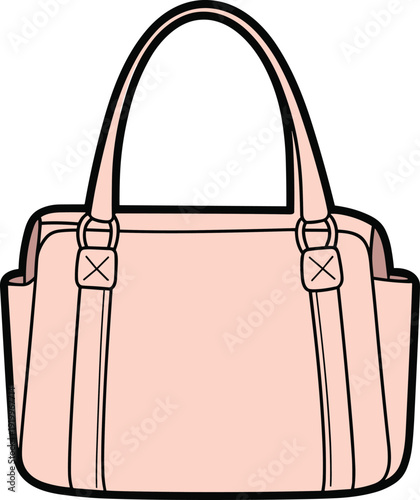 Women handbag vector illustration with modern tote design, stylish fashion accessory, elegant shoulder bag, minimal flat style, retail and luxury concept