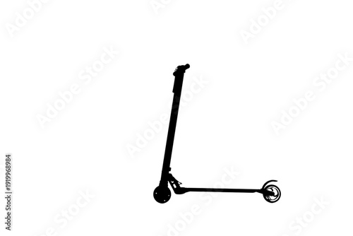 Electric scooter parked on a flat surface with minimalistic design.