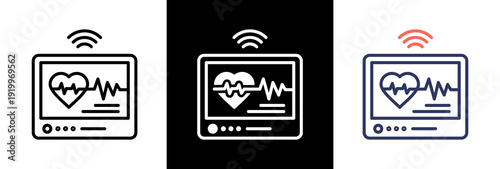 Heart Rate Sensor triple icon