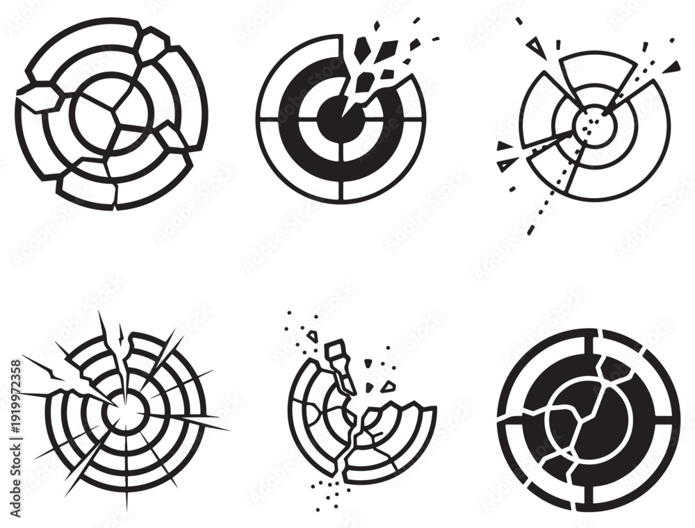 Foto BROKEN CLAY TARGET SILHOUETTE