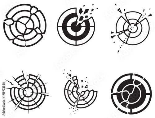 Canvastavla BROKEN CLAY TARGET SILHOUETTE