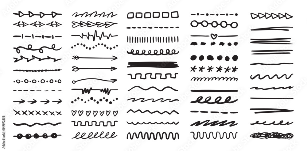 Foto Various highlighter and underline lines set