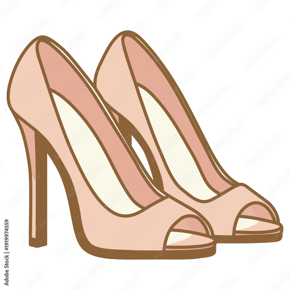 Naklejka premium Woman High Heels Illustration.