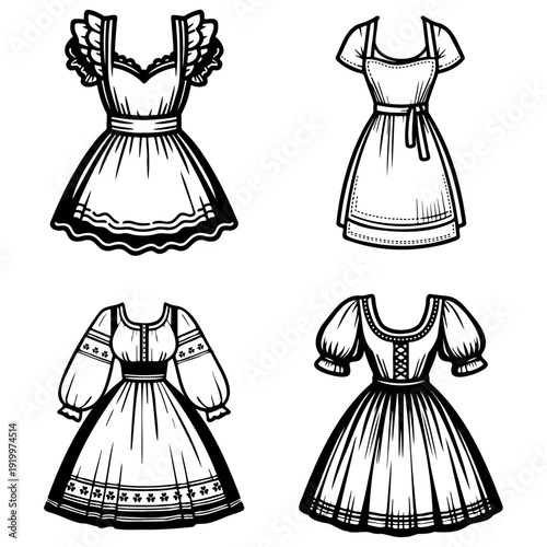 Dirndl Sketch Drawing.