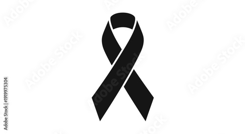 Black ribbon symbolizing mourning and remembrance.