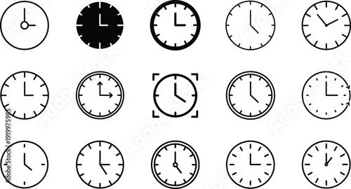 Minimalist Clock and Time Icons