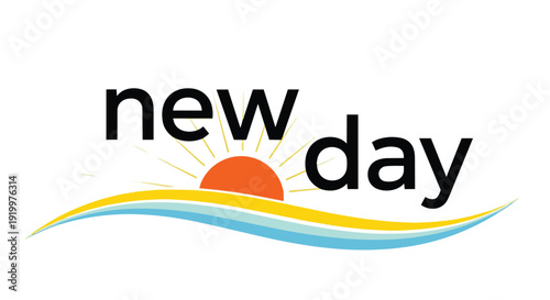 Vibrant graphic emblem symbolizing new beginnings, optimism, and the dawn of promising horizons.