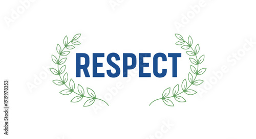 Symbolic illustration representing the fundamental concept of respect, adorned with a graceful laurel wreath design