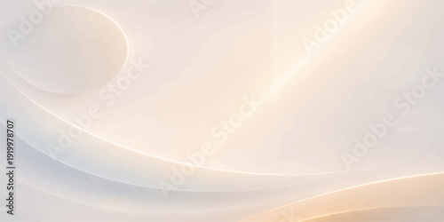 A smooth vector illustration featuring a cup of milk and a cup of coffee on a white background with bright yellow lines and soft blue motion curves for a modern silk texture design