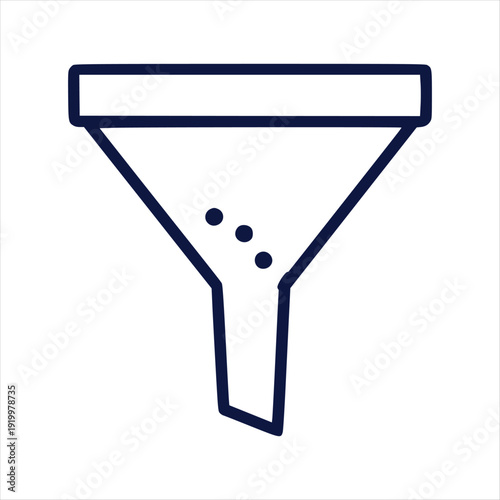 Sleek Funnel Filter Icon Vector for Data Processing Analysis and Marketing Conversion