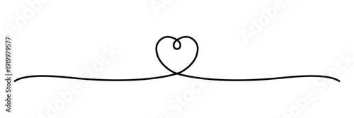 ハートのライン装飾・シンプルで可愛いベクター素材・黒