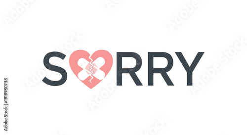 A profound symbolic representation of heartfelt regret and the challenging process of emotional repair, visually conveying an apology with a mended,