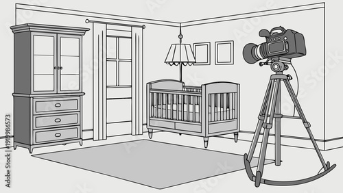 Filming a Nursery Camera Setup in Baby Room.