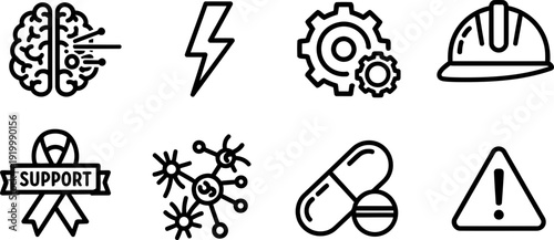 International Epilepsy Day awareness icons set