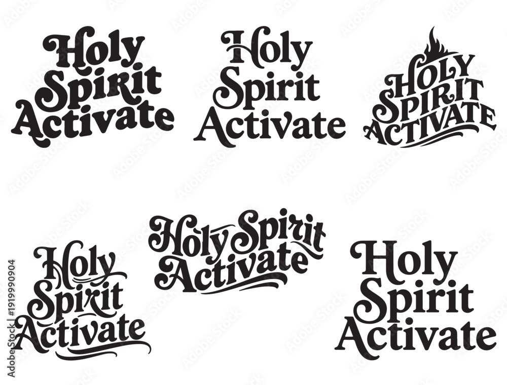 Fototapeta premium HOLY SPIRIT ACTIVATE TYPOGRAPHY SILHOUETTE