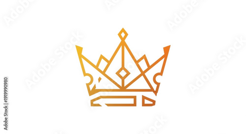 Golden crown icon symbolizing royalty and luxury in a minimalist line art style on a white background