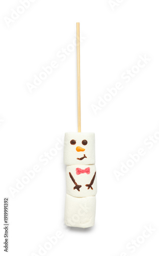 Snowman made of tasty marsh...