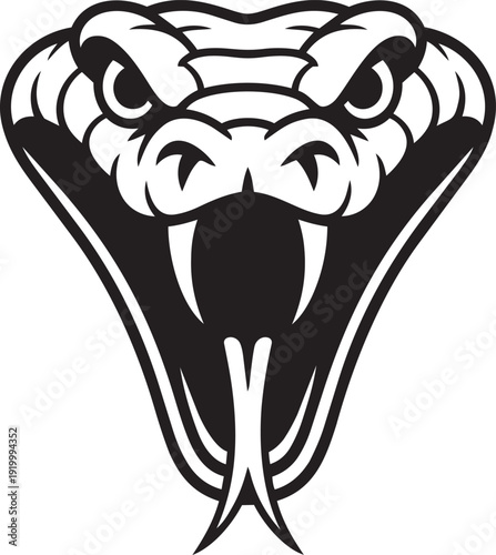 Facing cobra head black vector
