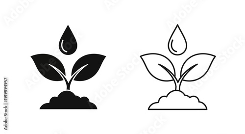 Plant growth icon design vector illustration seedling nature organic Vector