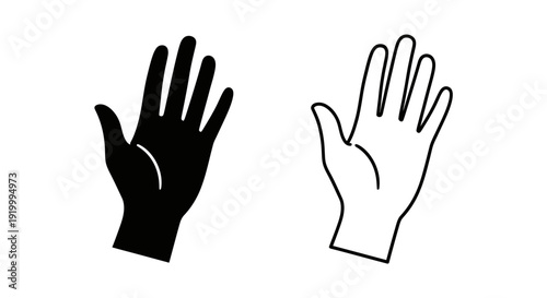 Black and white hand gestures, symbols, and sign language communication design Vector