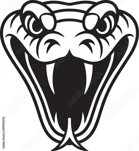 Facing cobra head black vector
