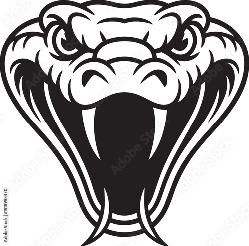Facing cobra head black vector
