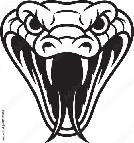Facing cobra head black vector