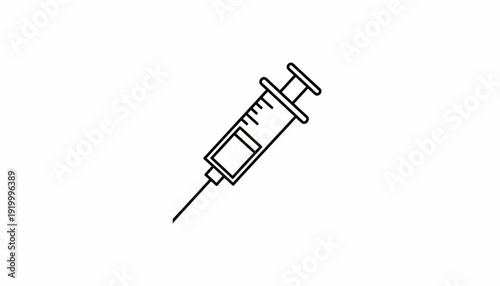 Medical Syringe Icon, Injection Tool, Health Care Symbol, Vaccination Concept