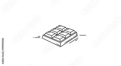 Minimalist Chocolate Bar Icon: Sweet Treat, Delicious Food, Simple Design