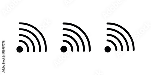 Wifi icon set collection isolated vector illustration for web, app, mobile and digital design, wireless internet network connection signal