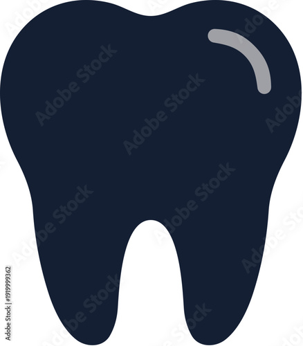 Simple Flat Design Single Tooth Anatomy Dentistry Hygiene Graphic Illustration