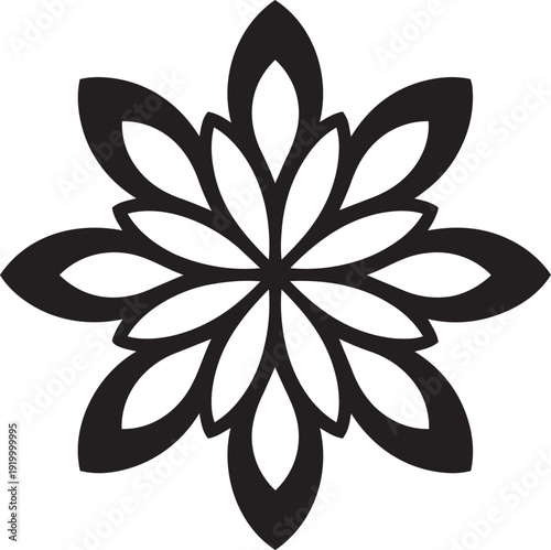 Mandala black vector silhouette
