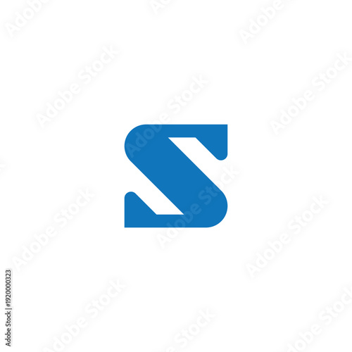 Free Download A modern, bold blue letter S logo design on a clean white background. - GFXLoad