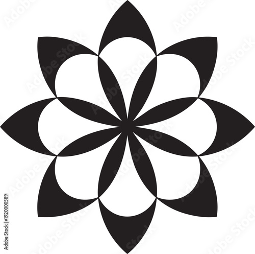Mandala black vector silhouette
