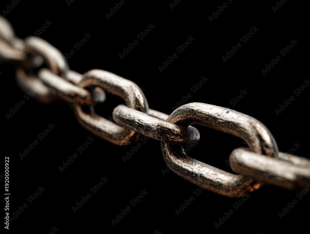 Obraz premium chain segment isolated on a black background