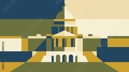 Stunning government building illustration in modern style