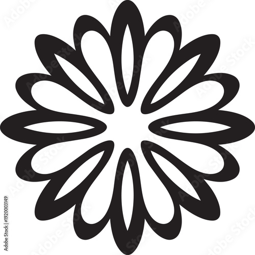 Mandala black vector silhouette