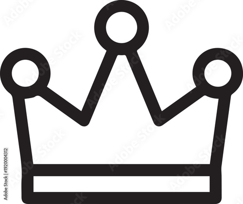 A simple black line drawing of a crown on a white background