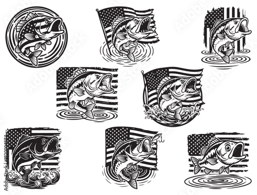 PATRIOT BASS FISH SILHOUETTE