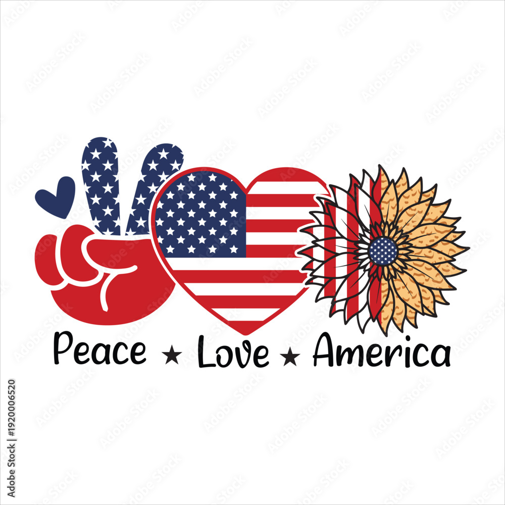 Obraz premium Peace love america
