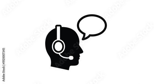 Customer service representative with headset a striking silhouette