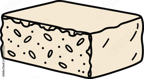 a Cartoon Cheese Block