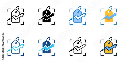 Pricing Optimization icons set multiple style collection. Editable stroke 
