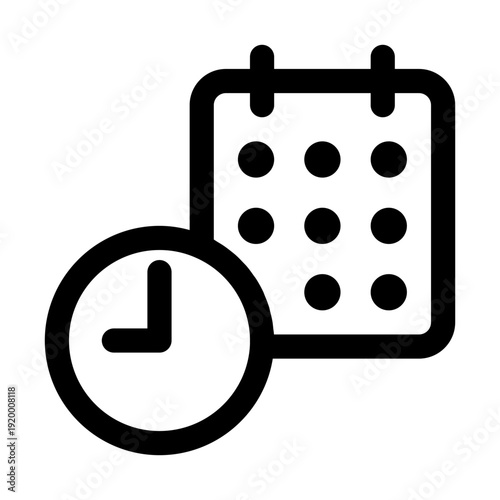 Vector illustration of a calendar and clock, perfect for business planning, event organization, and reminders