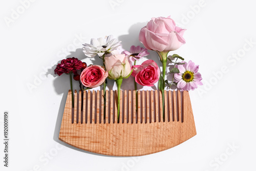 Composition with wooden com...