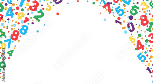 Confetti and Numbers Border for Festive Celebrations