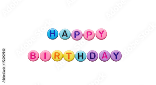 Happy Birthday Message with Colorful Beaded Letters