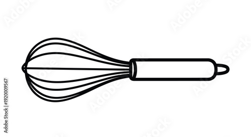 Simple illustration of a kitchen whisk black outline silhouette