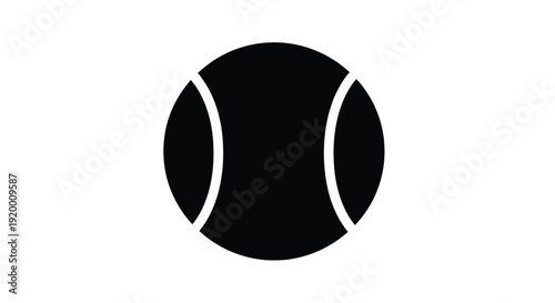 A simple black silhouette of a tennis ball clearly defined silhouette